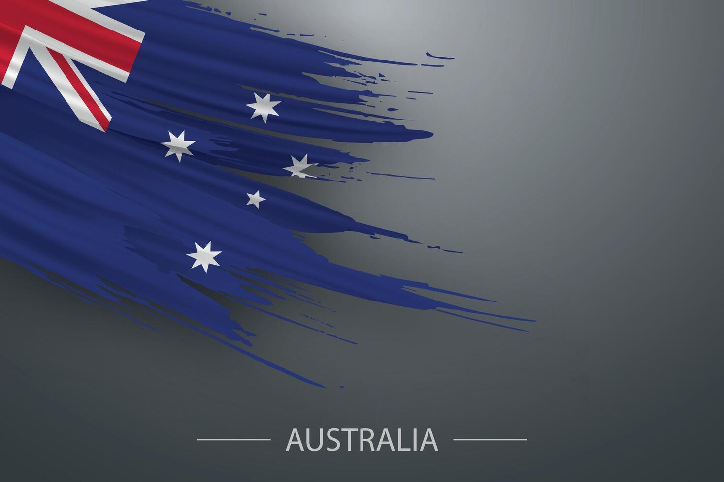 3d grunge brosse accident vasculaire cérébral drapeau de Australie vecteur