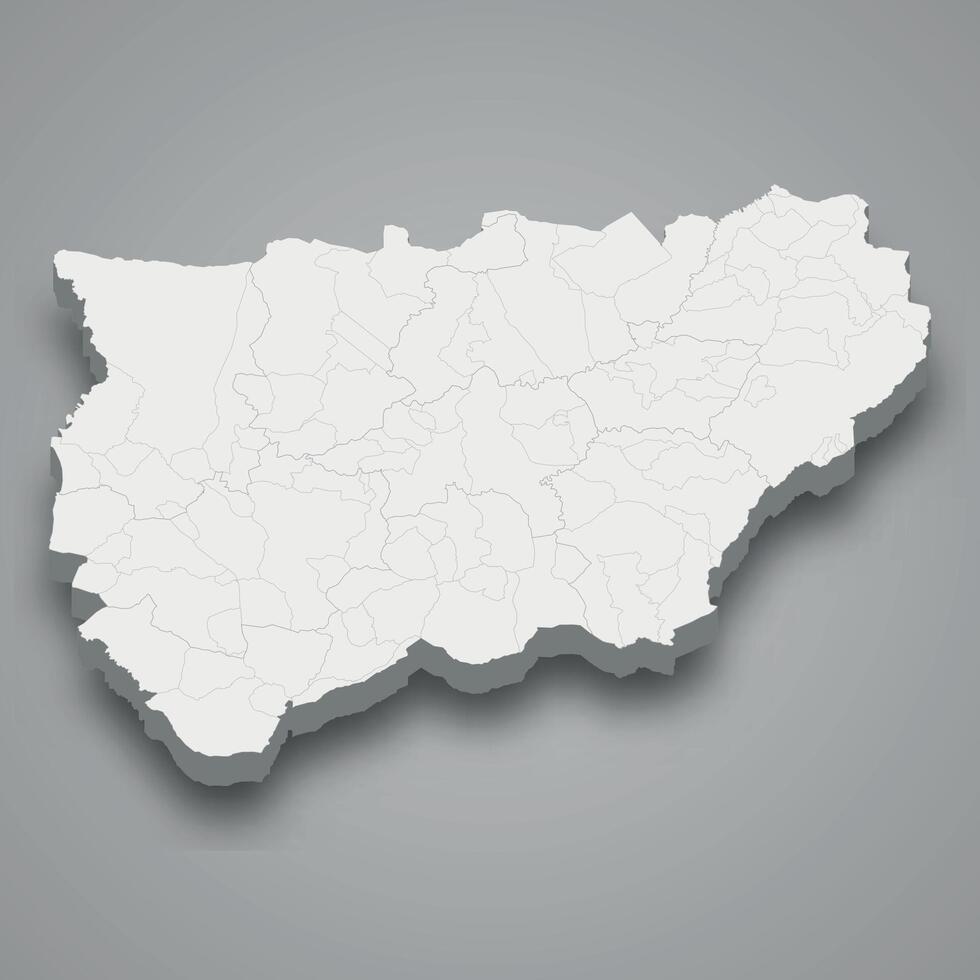 3d isométrique carte de jaen est une Province de Espagne vecteur