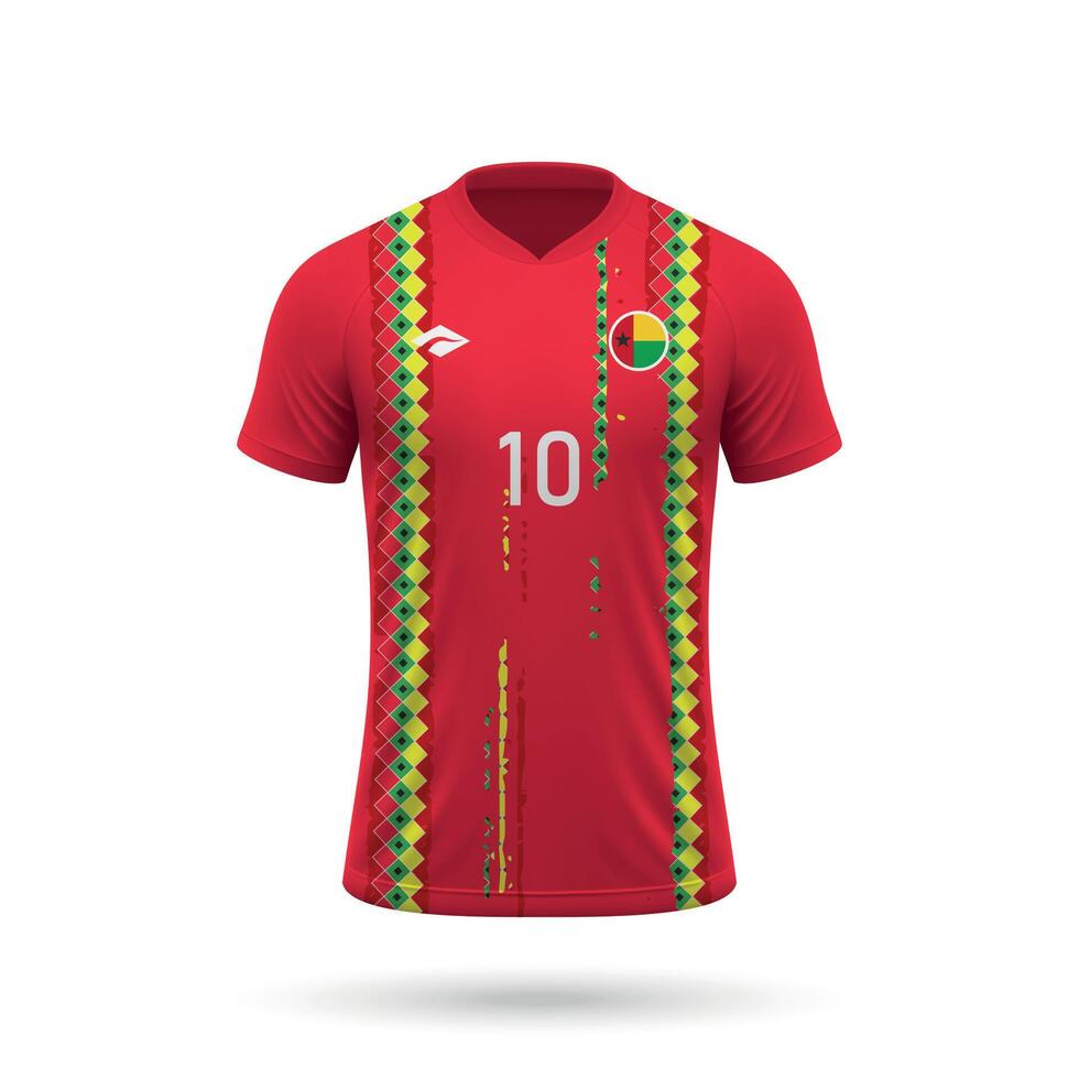 3d réaliste football Jersey guinée-bissau nationale équipe 2024 vecteur