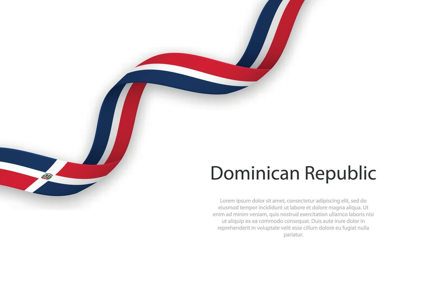 agitant ruban avec drapeau de dominicain république vecteur