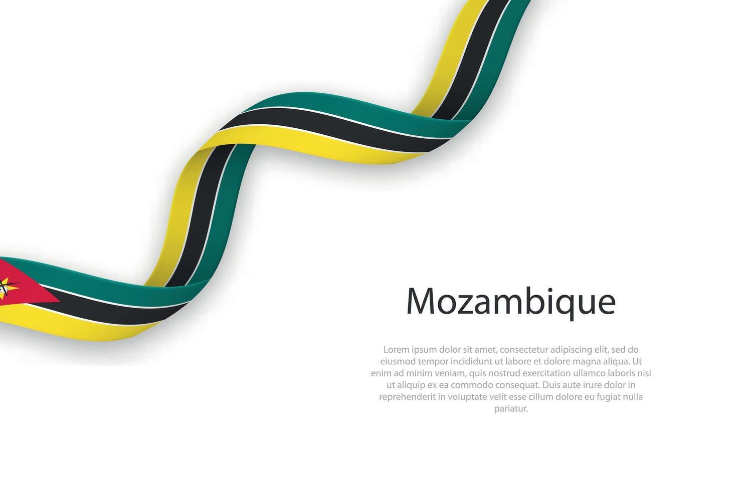 agitant ruban avec drapeau de mozambique vecteur