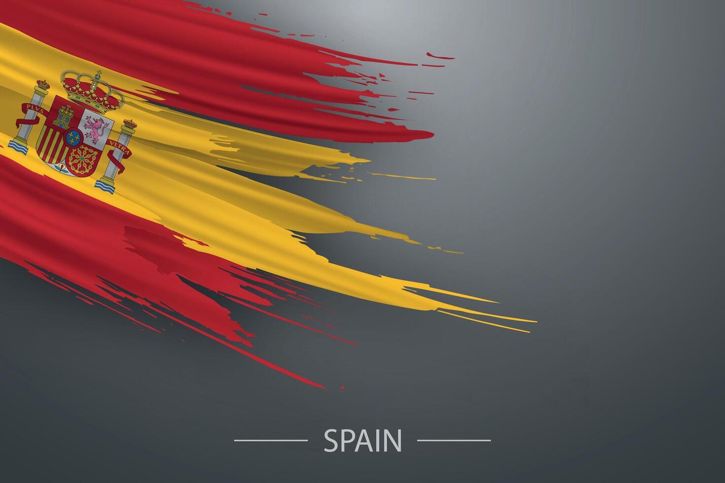 3d grunge brosse accident vasculaire cérébral drapeau de Espagne vecteur
