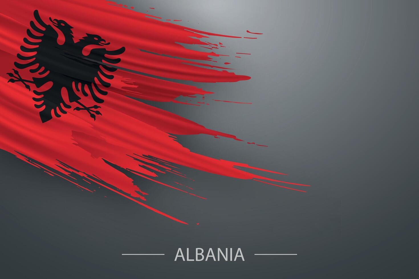 3d grunge brosse accident vasculaire cérébral drapeau de Albanie vecteur