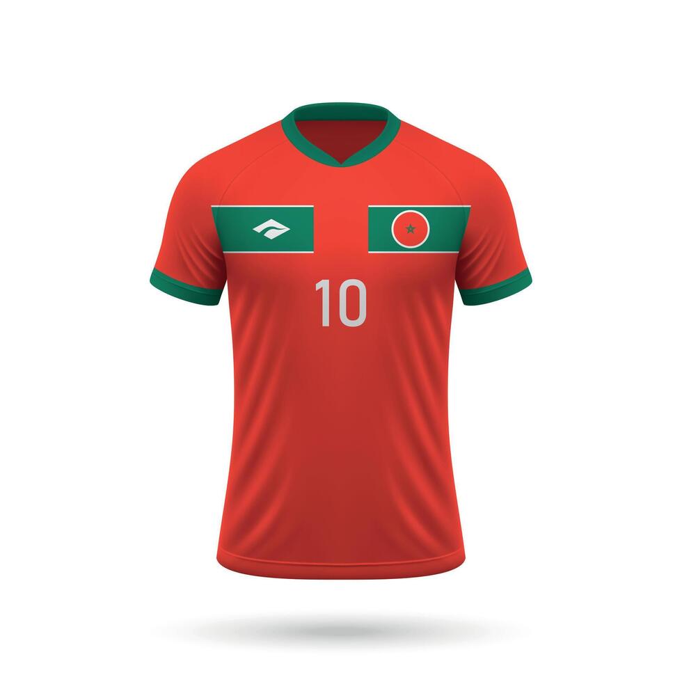 3d réaliste football Jersey Maroc nationale équipe 2024 vecteur