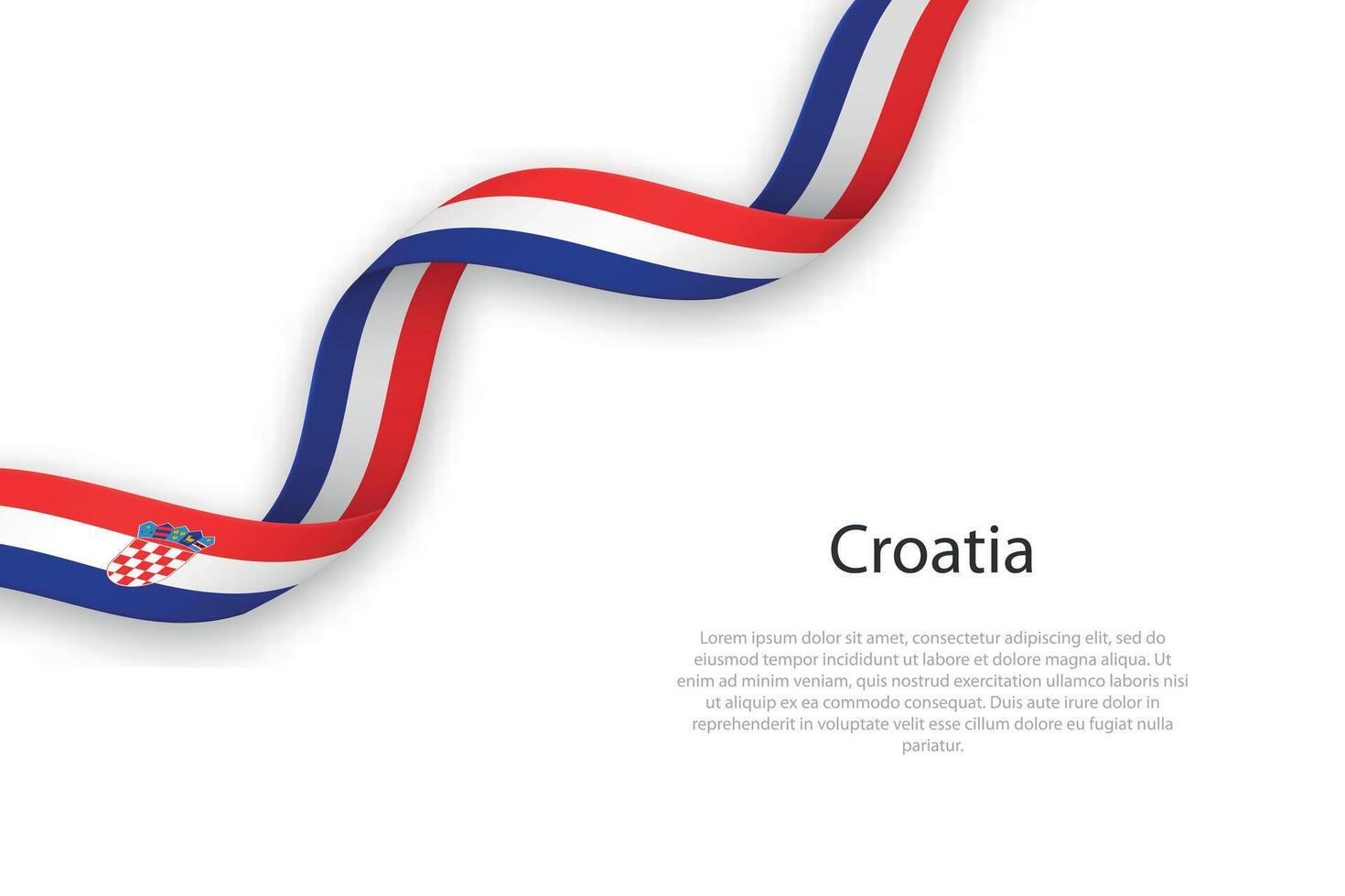 agitant ruban avec drapeau de Croatie vecteur