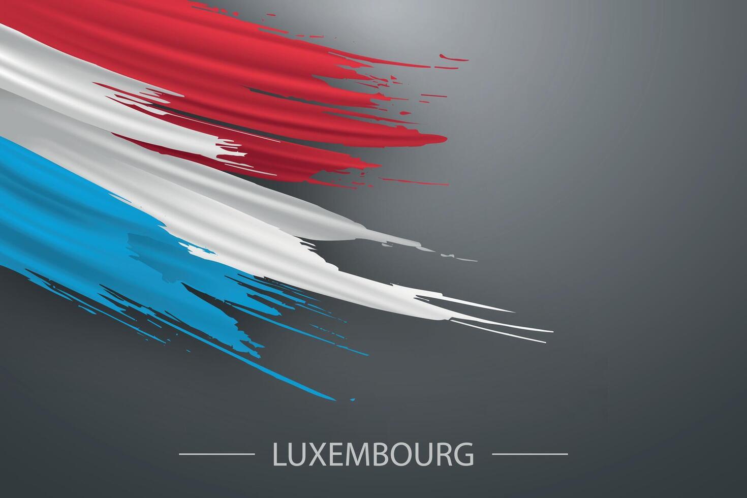 3d grunge brosse accident vasculaire cérébral drapeau de Luxembourg vecteur