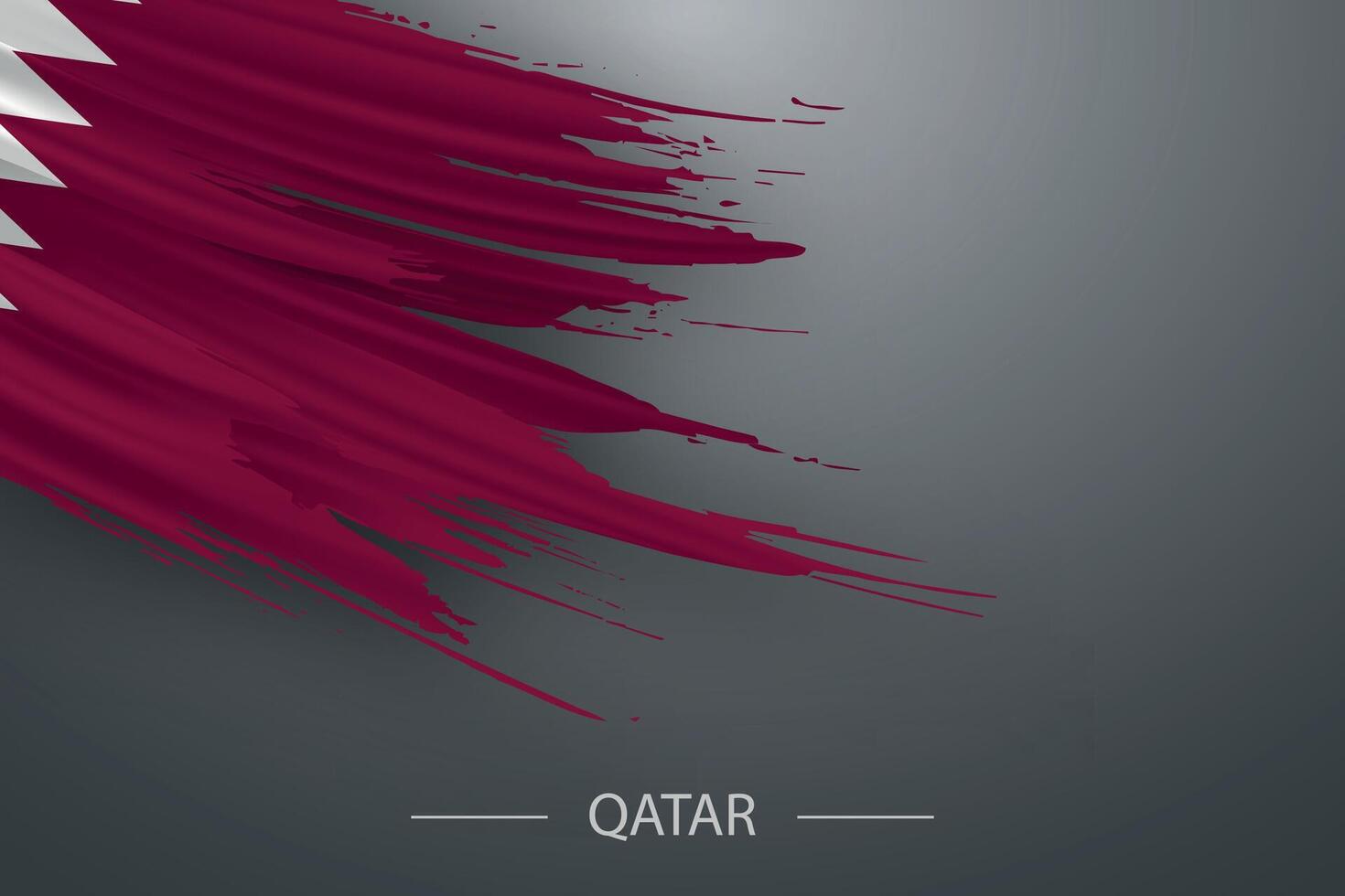 3d grunge brosse accident vasculaire cérébral drapeau de Qatar vecteur