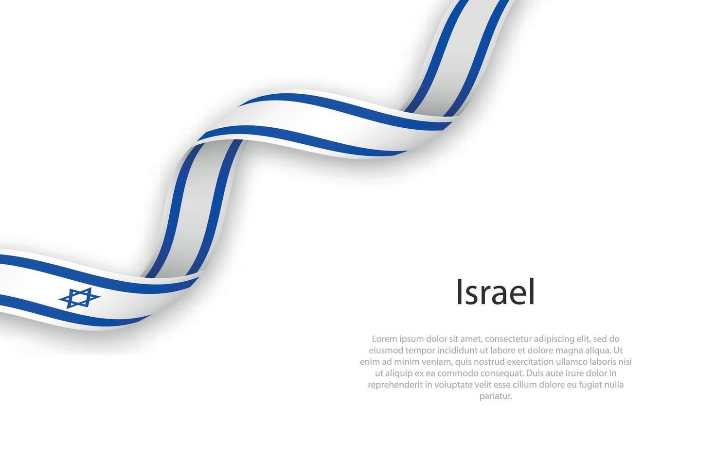 agitant ruban avec drapeau de Israël vecteur