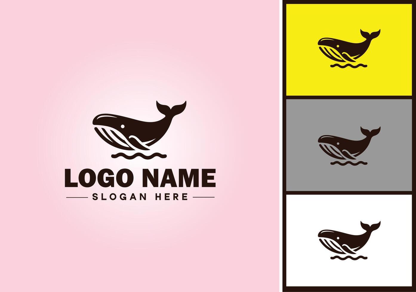 baleine icône logo vecteur art graphique pour affaires marque icône baleine poisson océan logo modèle