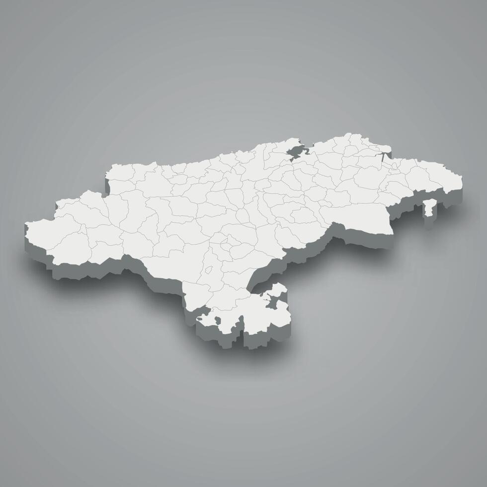 3d isométrique carte de cantabrie est une Province de Espagne vecteur