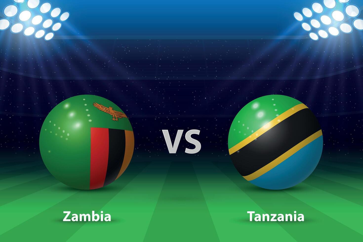 Zambie contre Tanzanie Football tableau de bord diffuser graphique vecteur