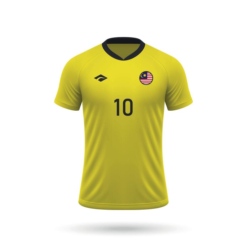 3d réaliste football Jersey Malaisie nationale équipe 2024 vecteur