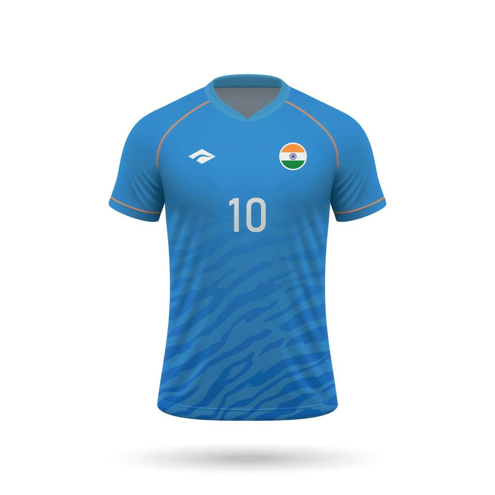 3d réaliste football Jersey Inde nationale équipe 2024 vecteur