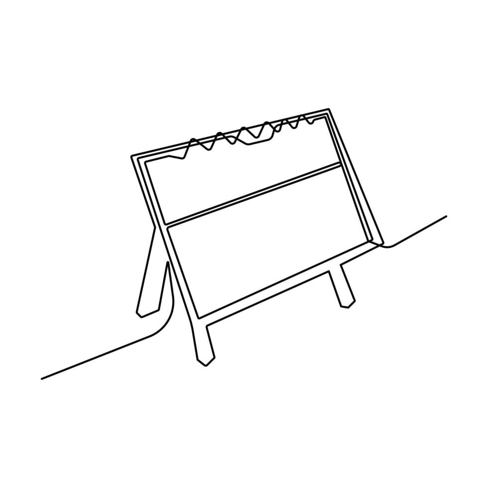 un ligne table calendrier continu vecteur art dessin et Célibataire contour illustration