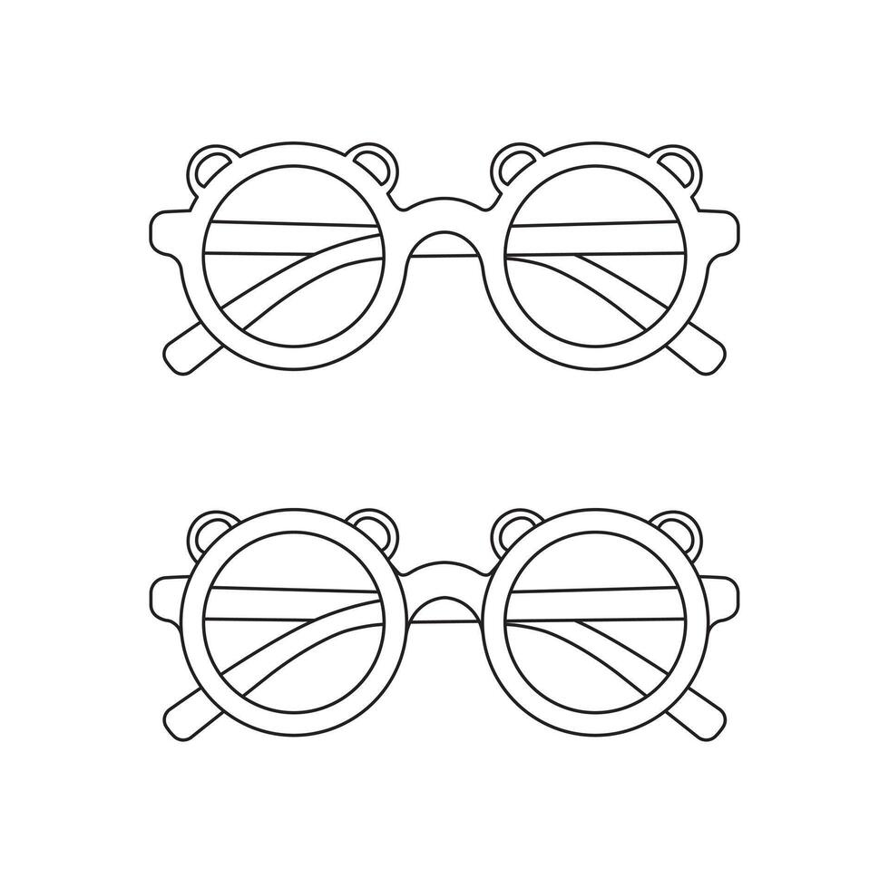 main tiré des gamins dessin dessin animé vecteur illustration mignonne des lunettes icône isolé sur blanc Contexte