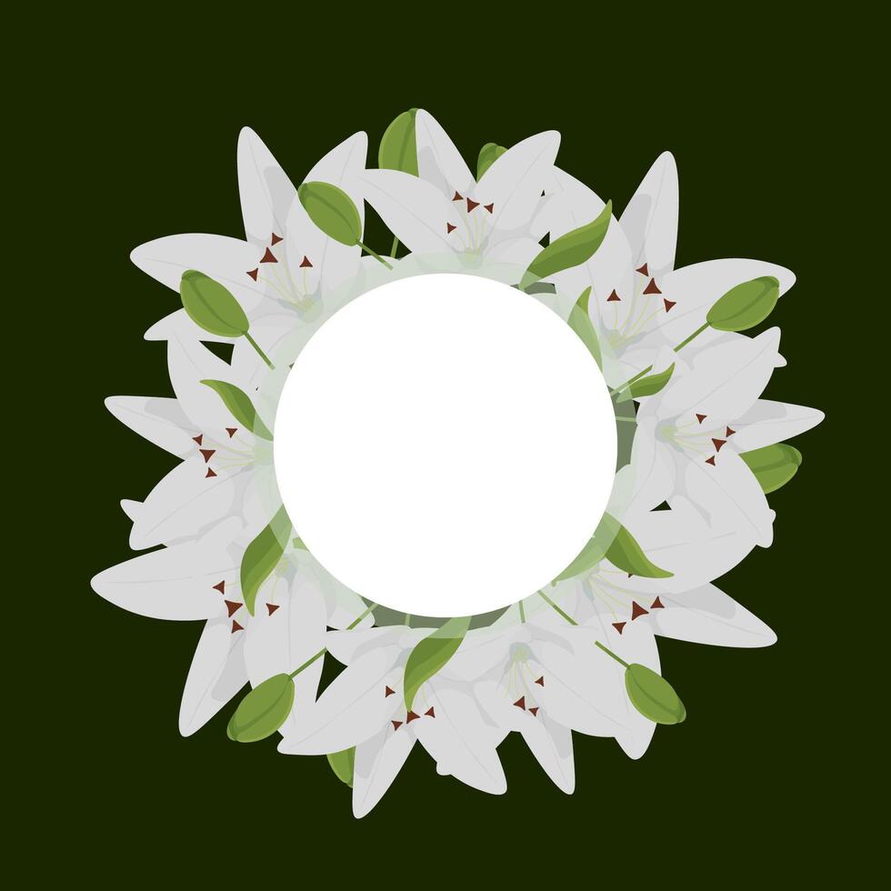 un vide blanc Cadre avec fleurs et feuilles. printemps couronne. vecteur. printemps bannière vecteur