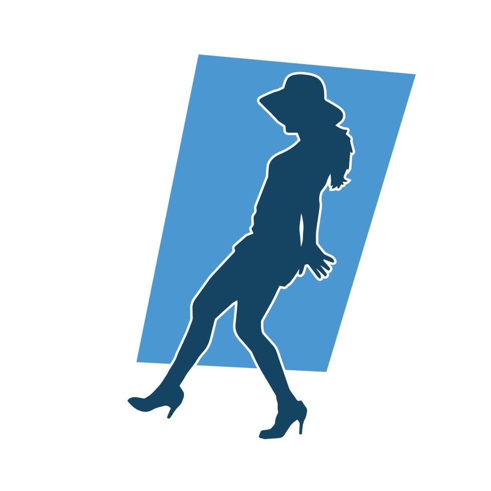 silhouette de un adulte femme dans pose vecteur