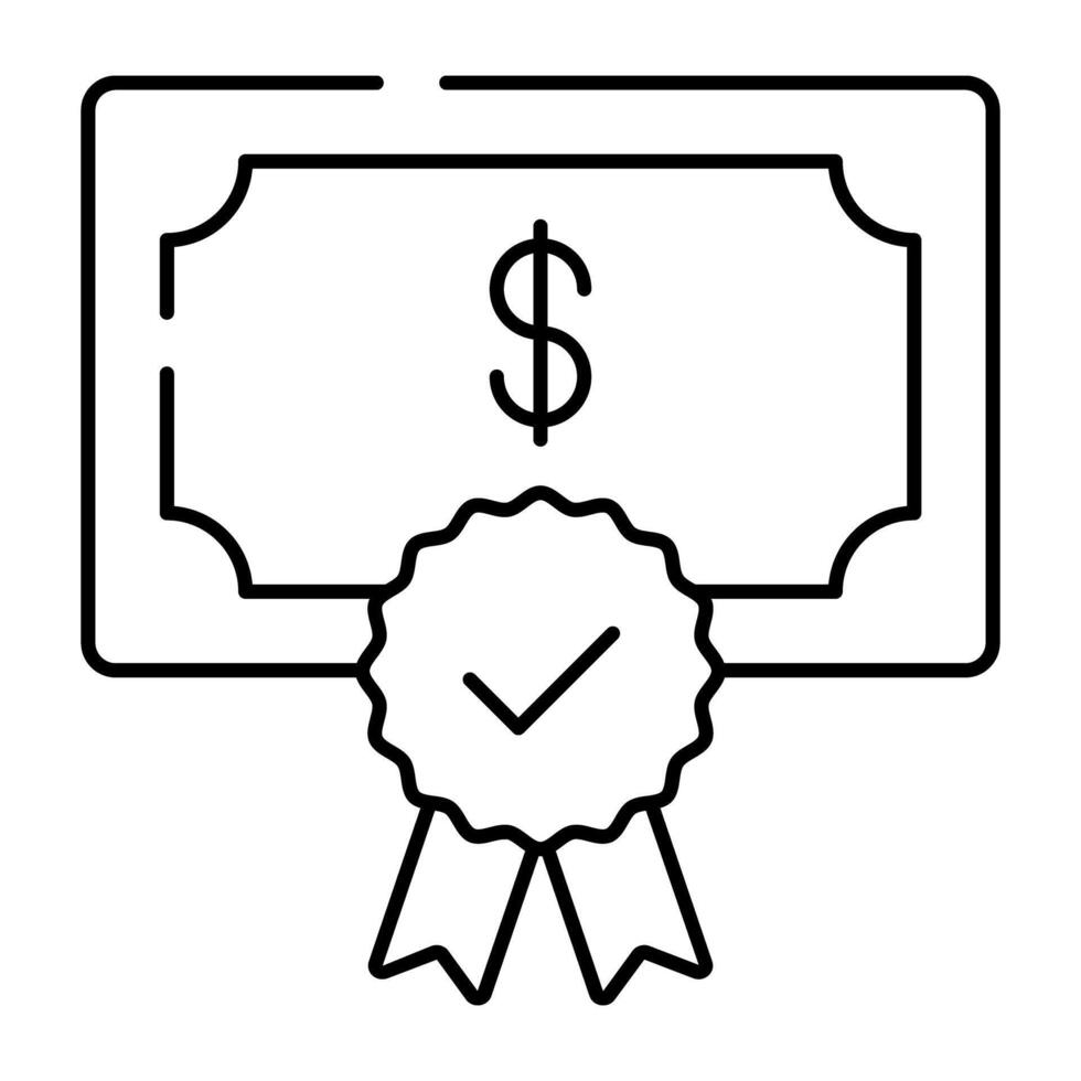 plié papier avec badge et dollar représentant concept de financier diplôme vecteur