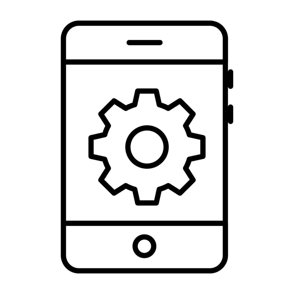 équipement à l'intérieur téléphone intelligent, linéaire conception de mobile réglage vecteur