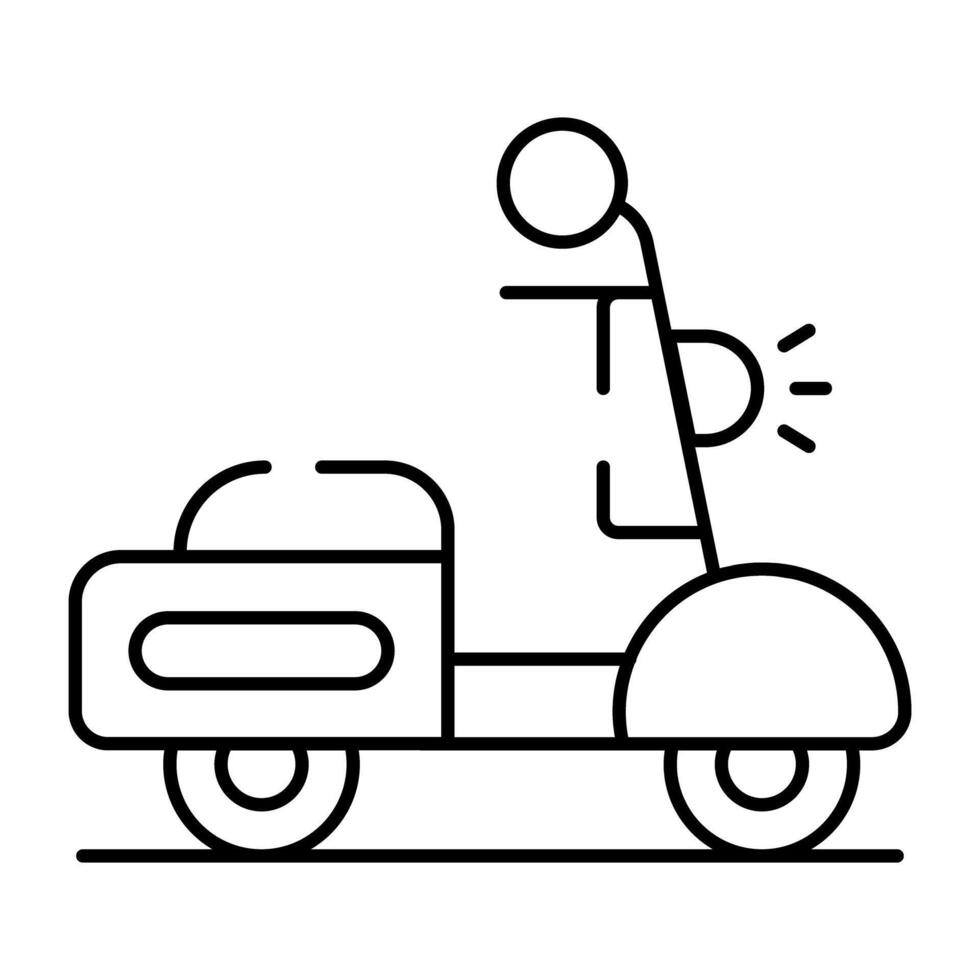 ancien deux wheeler transport, linéaire conception de scooter vecteur