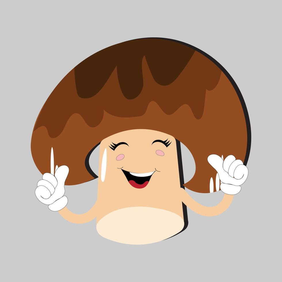 champignon dessin animé personnage dans divers gestes, ensemble illustration champignon mascotte avec divers différent expressions de mignonne émotion dans bande dessinée style pour graphique designer, vecteur illustration