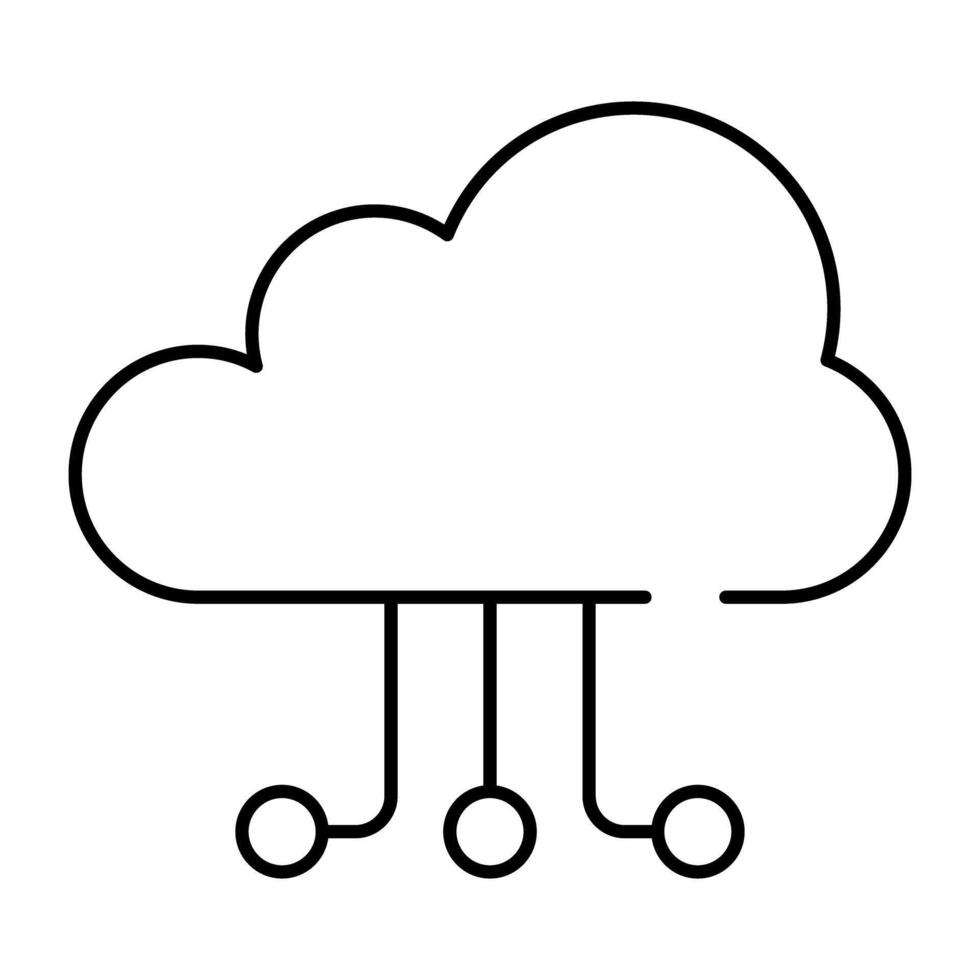 nœuds avec nuage, linéaire conception de nuage réseau vecteur