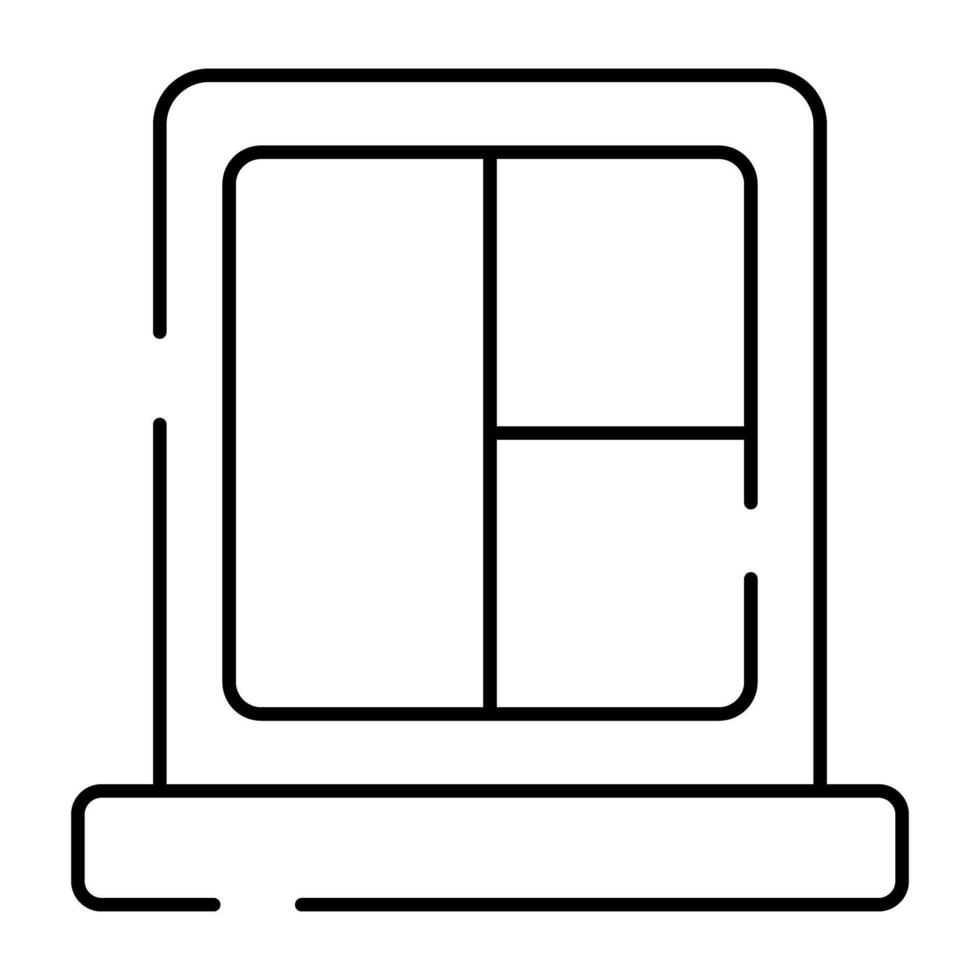 une linéaire conception icône de verre fenêtre vecteur