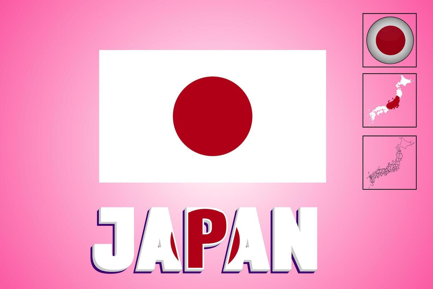 Japon drapeau vecteur illustration et carte