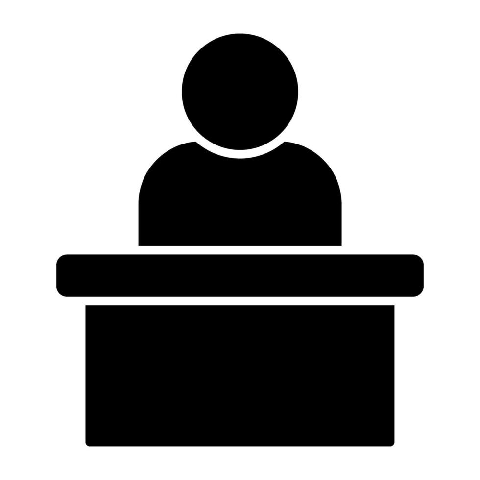 avatar dans de face de podium dénotant concept de discours vecteur