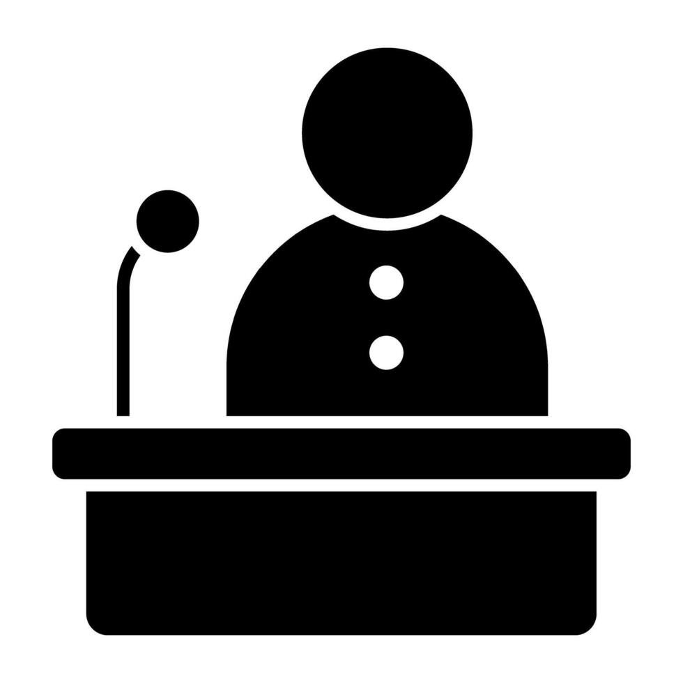 avatar dans de face de podium dénotant concept de séminaire vecteur