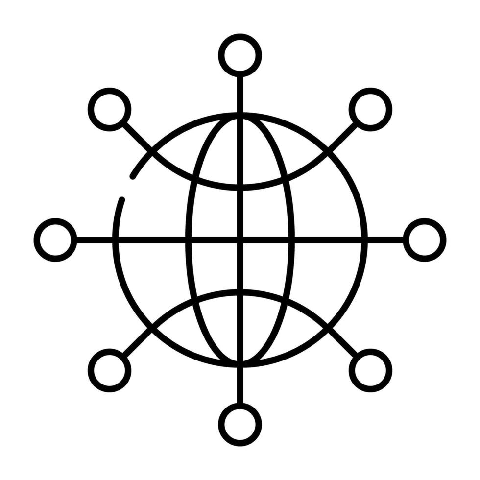 une unique conception icône de mondialisation vecteur