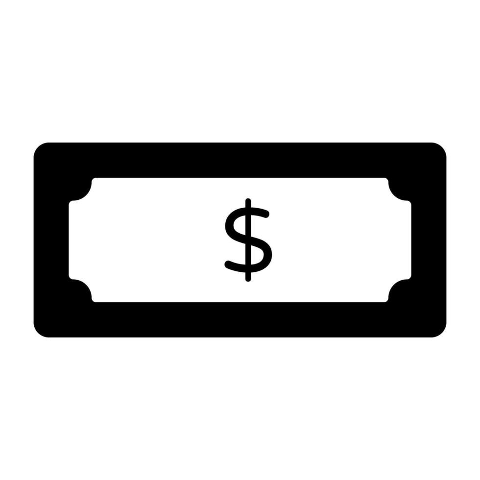 un modifiable conception icône de billet de banque vecteur