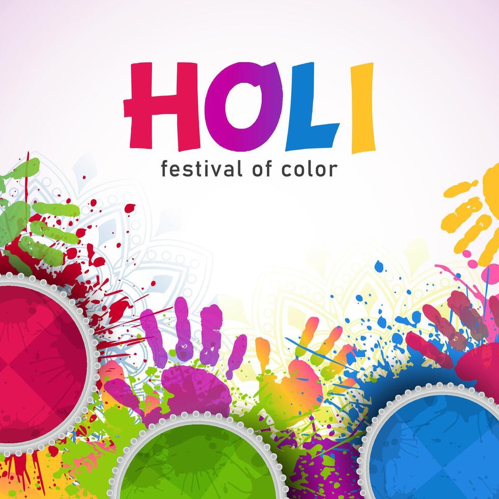 content Holi Festival pour bannière, arrière-plan, couverture avec coloré illustration vecteur