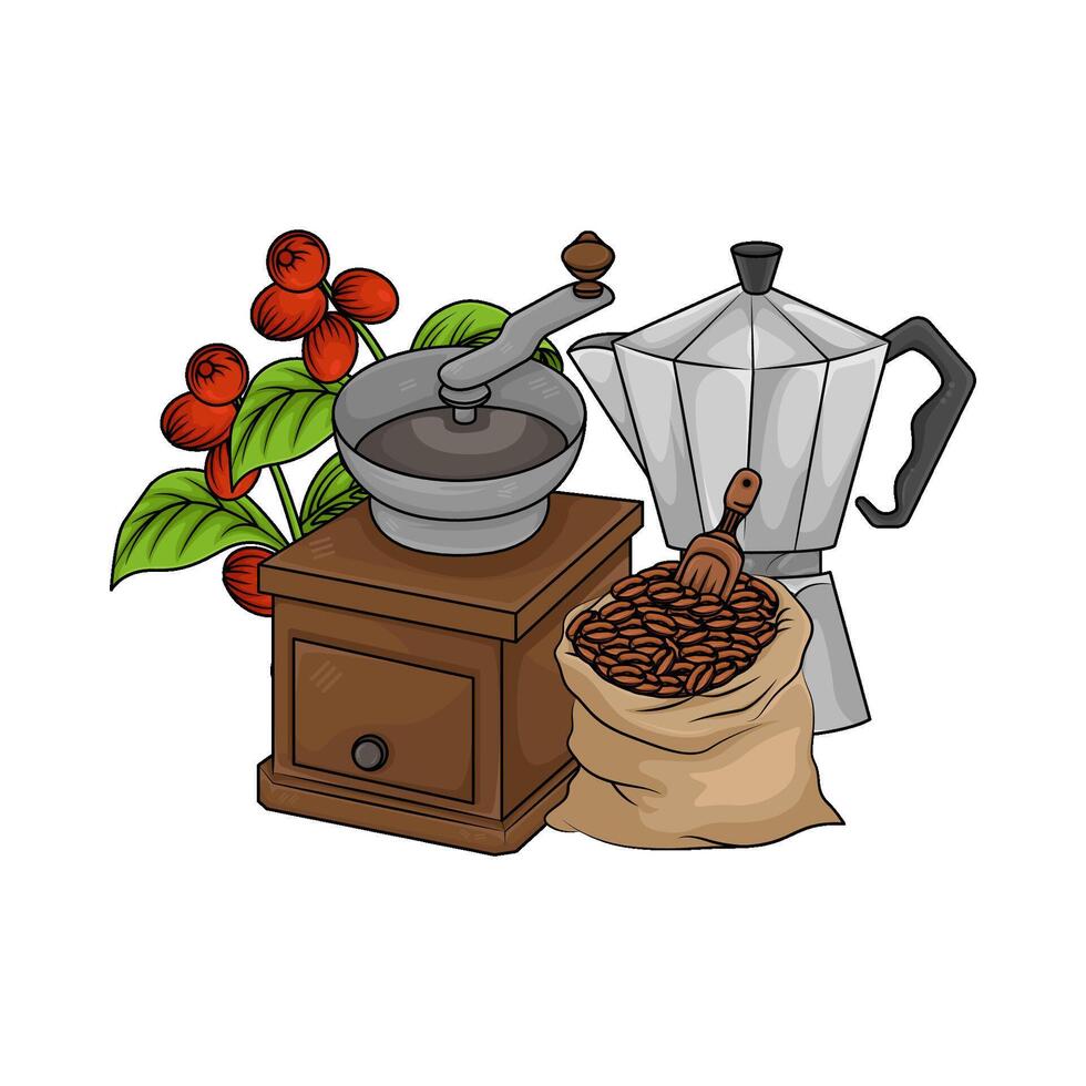 illustration de café broyeur vecteur