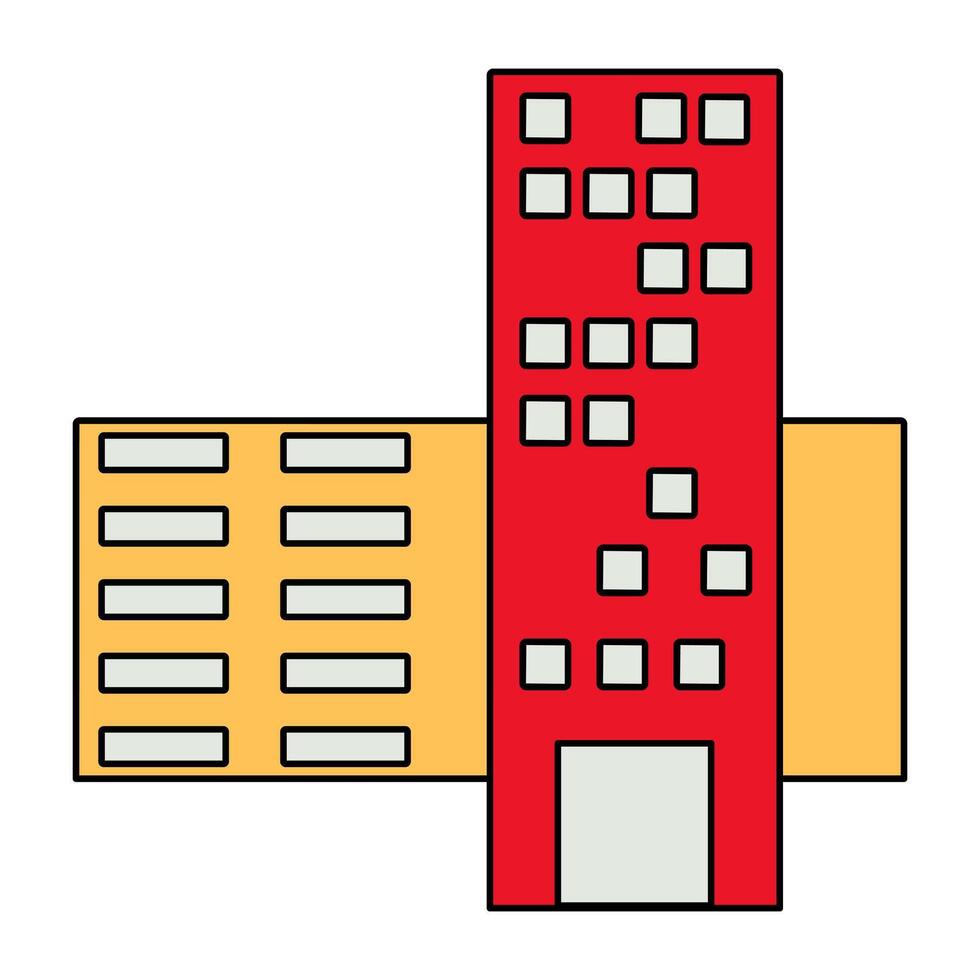 une unique conception icône de bâtiment vecteur