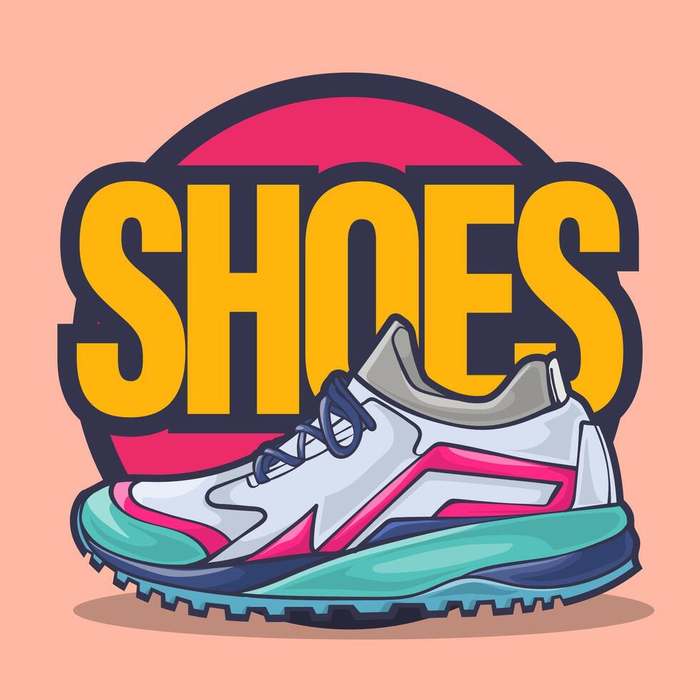 baskets des chaussures vecteur art avec plat illustration style