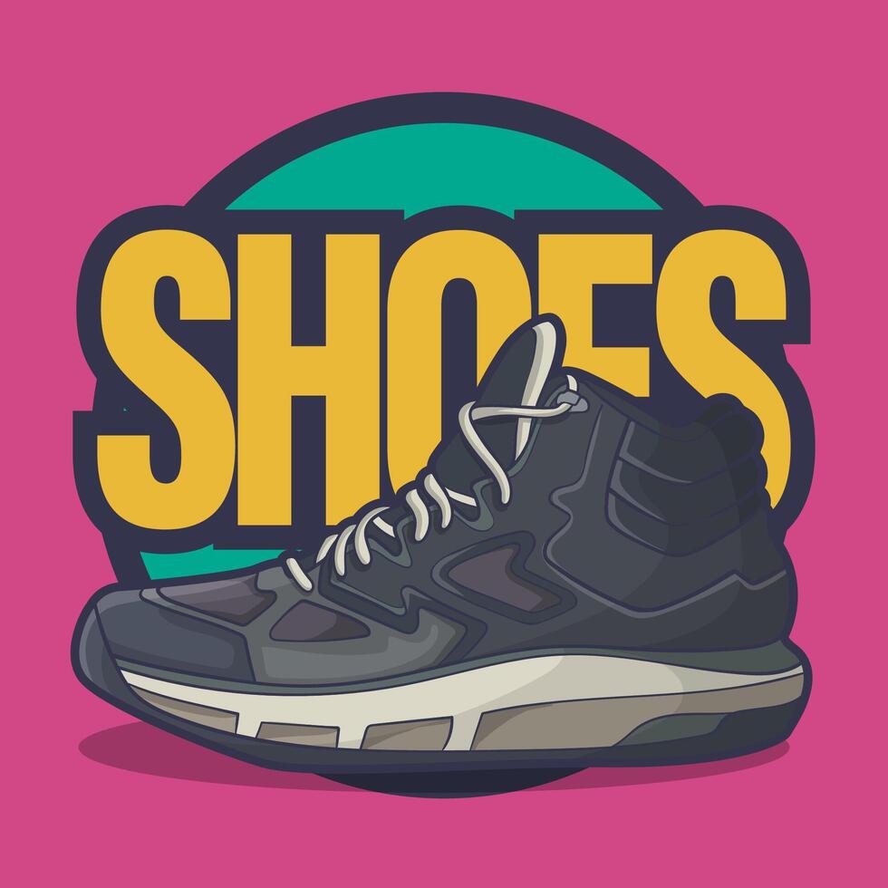 baskets des chaussures vecteur art avec plat illustration style