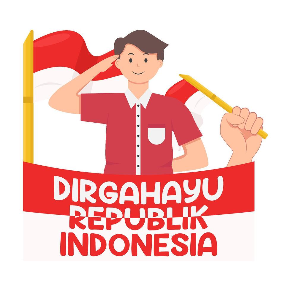 illustration de dirgahayu republik Indonésie vecteur