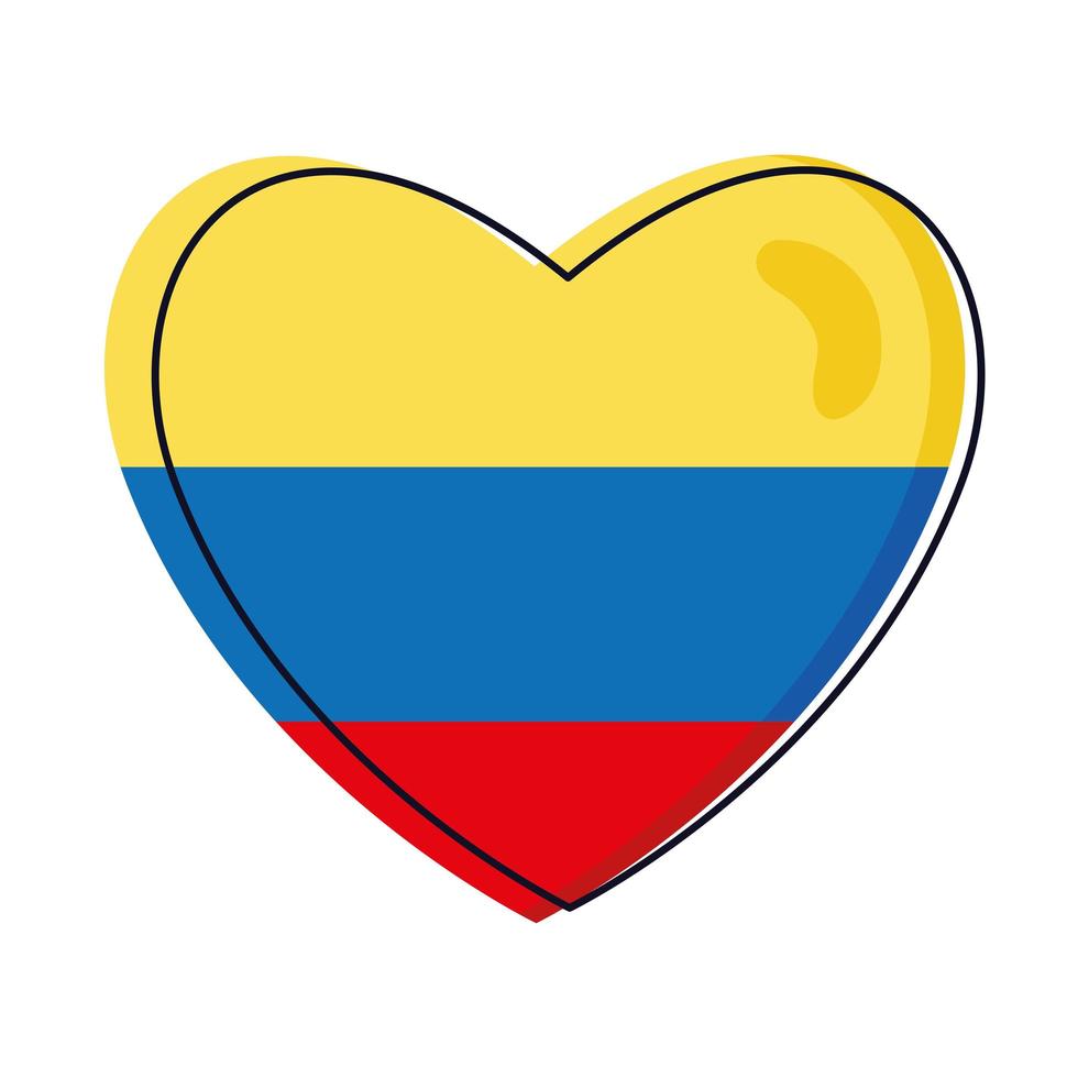 drapeau colombien au coeur vecteur