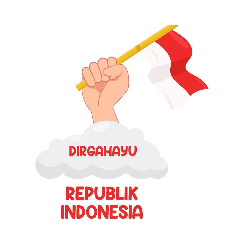 illustration de dirgahayu republik Indonésie vecteur