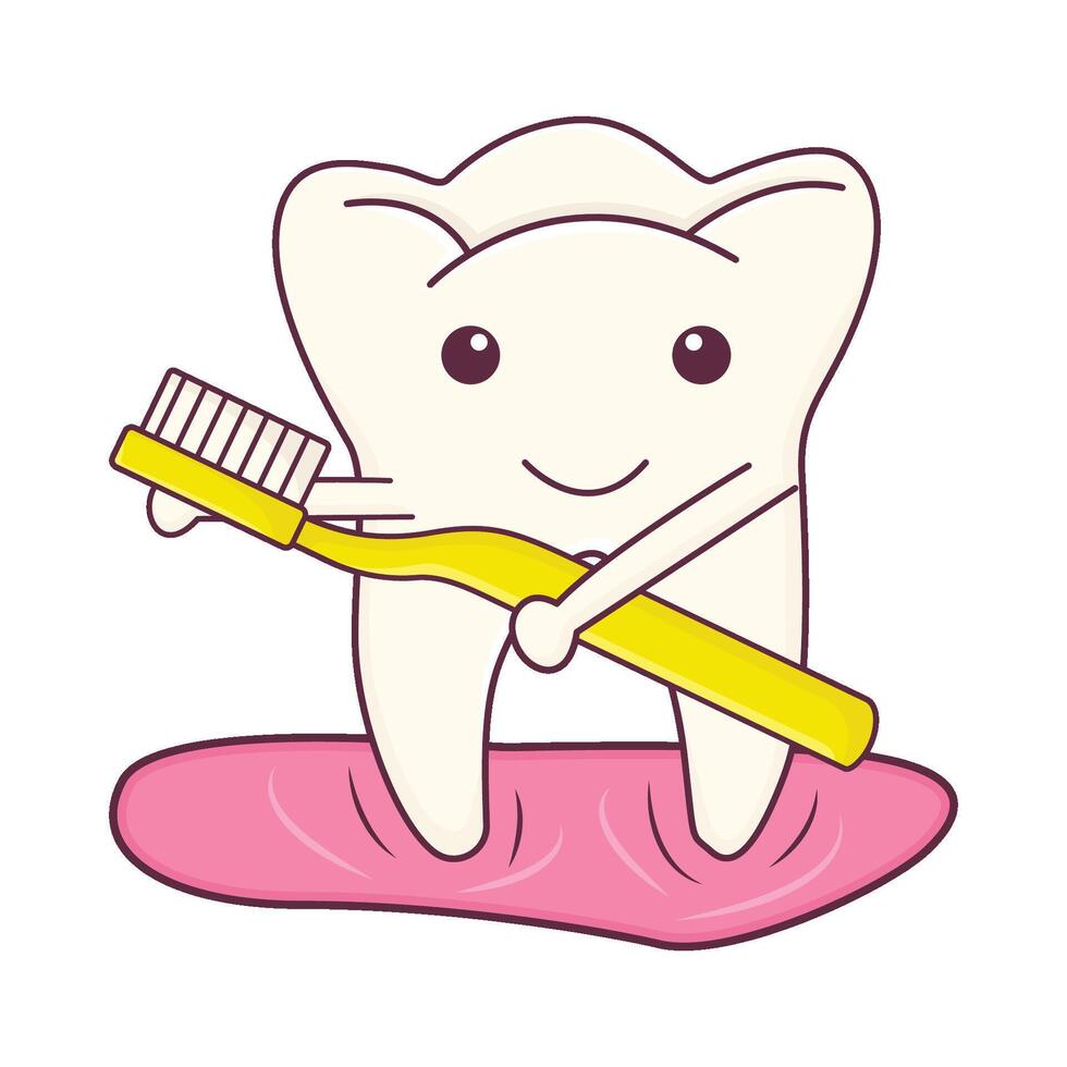 illustration de brossage les dents vecteur