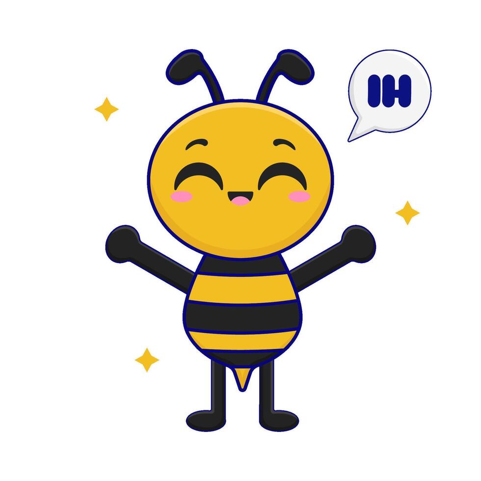 illustration de mignonne abeille vecteur
