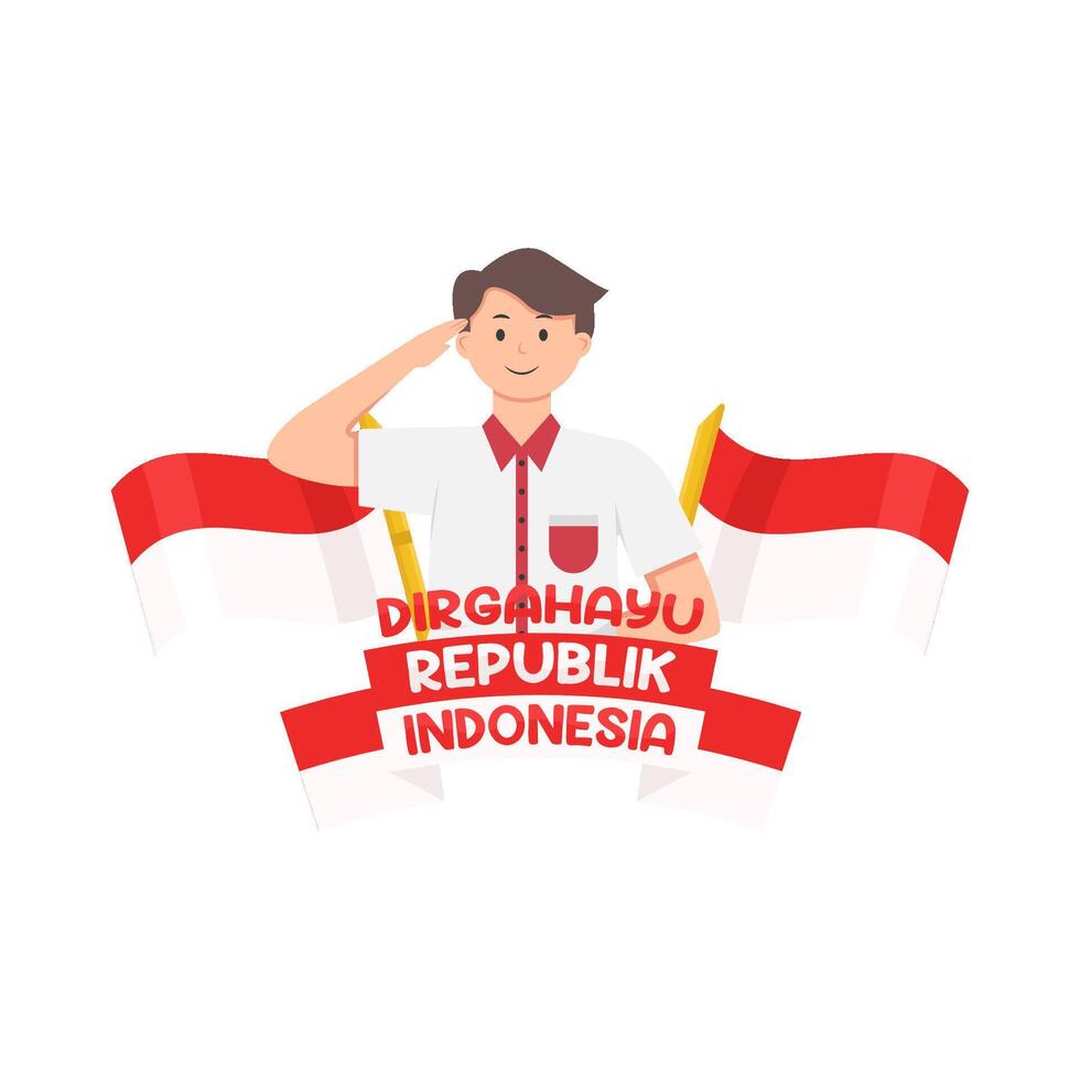 illustration de dirgahayu republik Indonésie vecteur