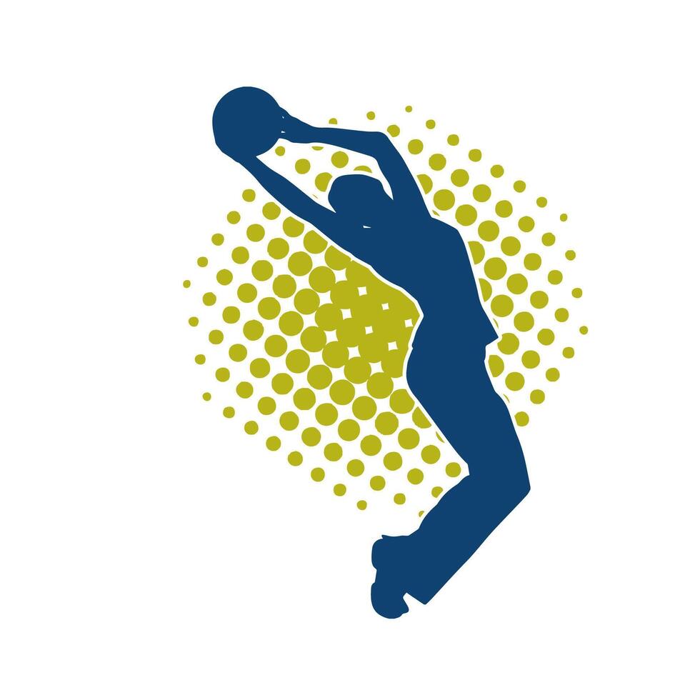 silhouette de une svelte sportif femme Faire pilates exercice en utilisant Gym balle. silhouette de une sportif femelle Faire physique exercice en utilisant aptitude balle. vecteur