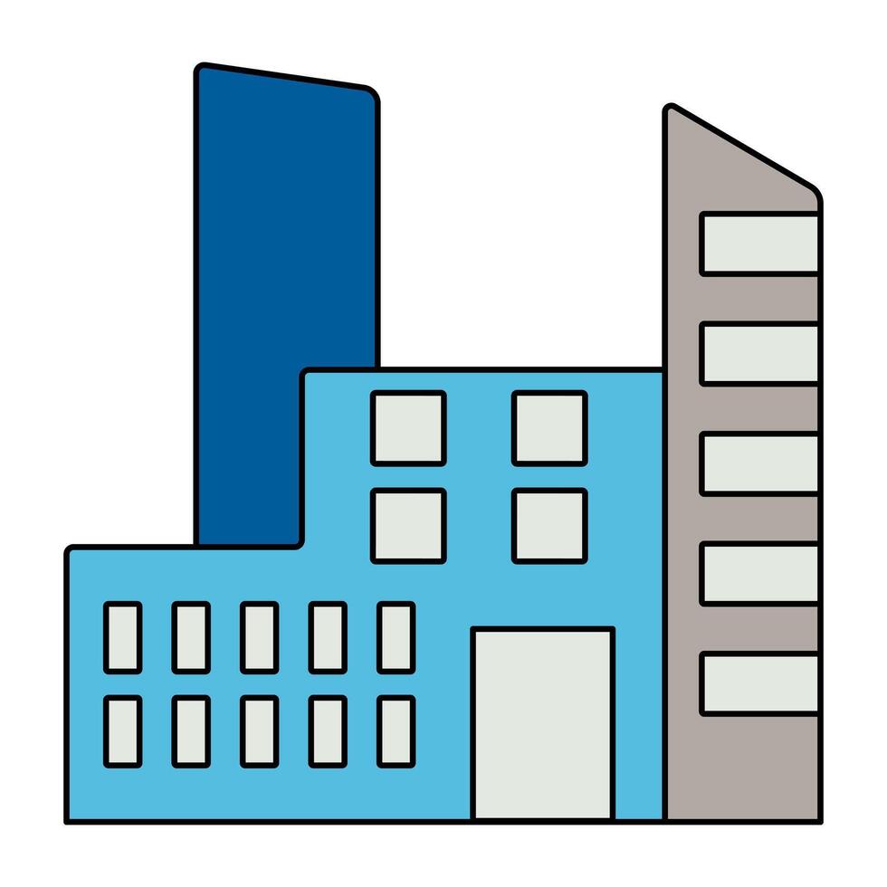 une unique conception icône de gratte-ciel vecteur