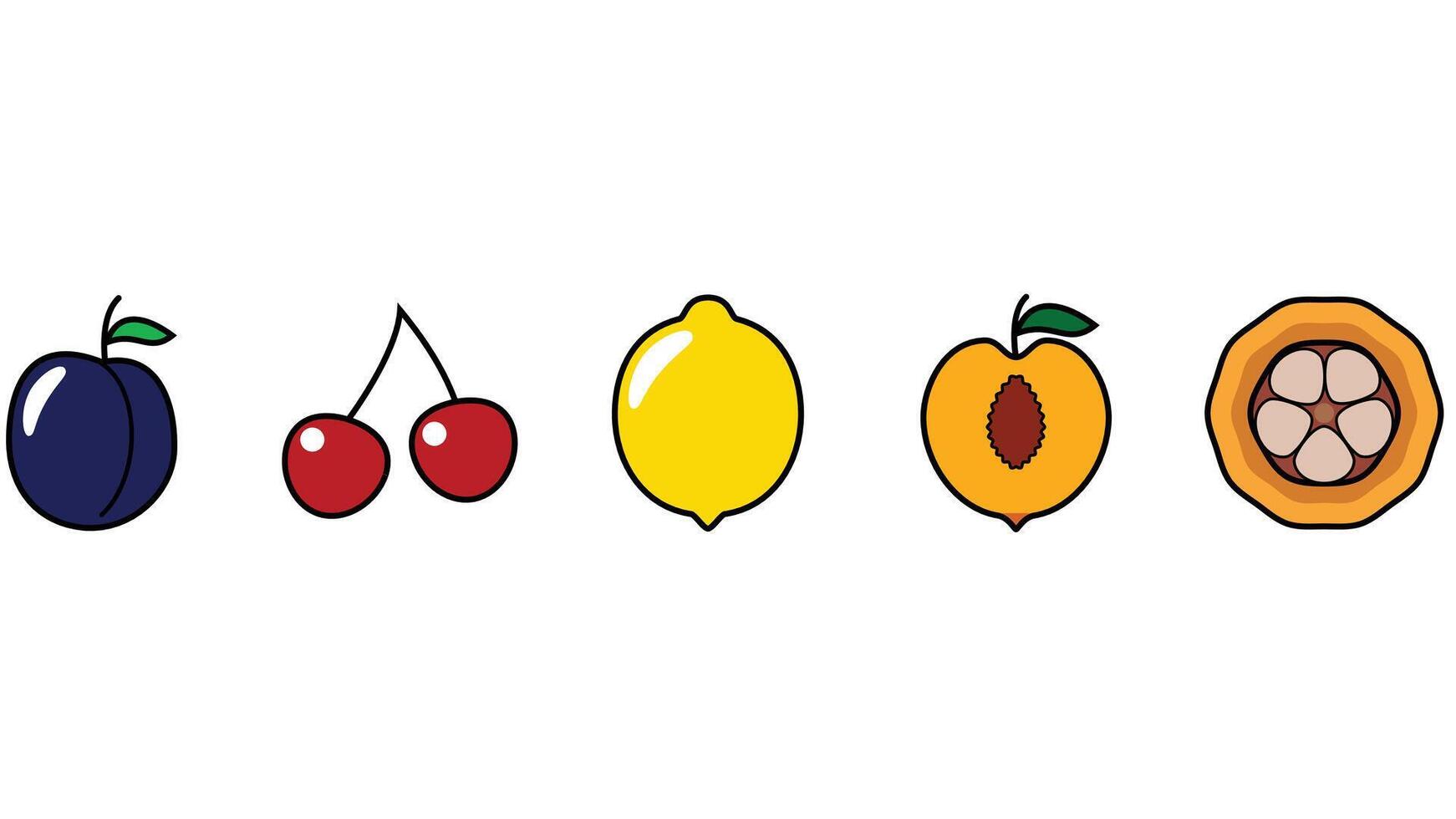 des fruits et nourriture tranches vecteur illustration