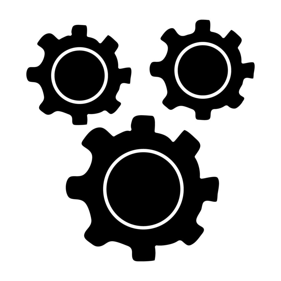 une magnifique conception icône de roue dentée vecteur