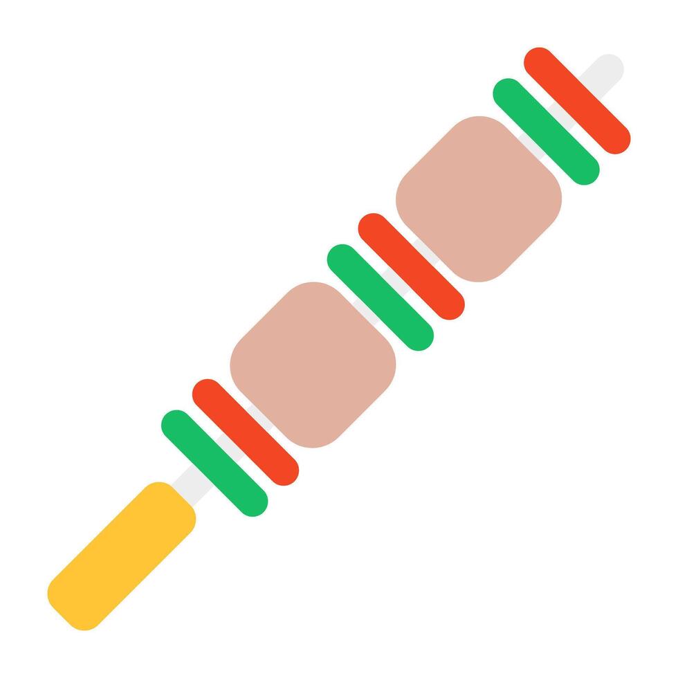 une icône de conception unique de brochette de barbecue vecteur