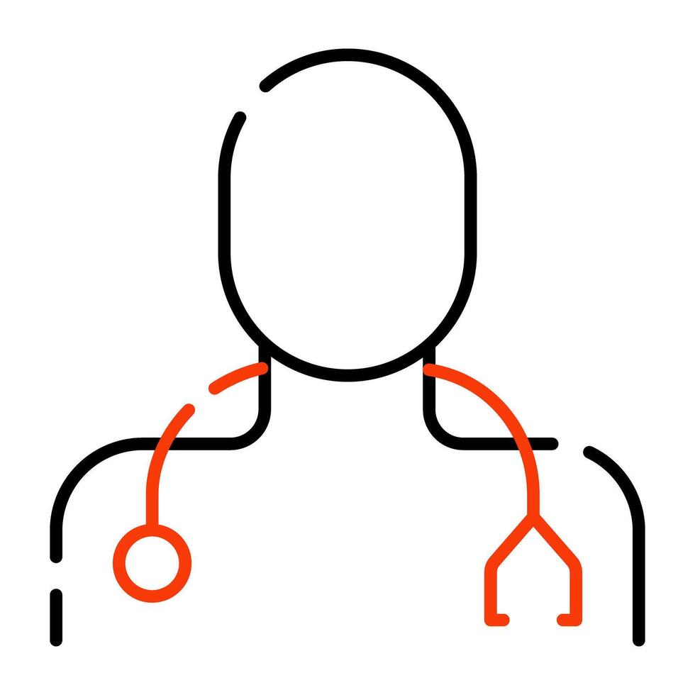 une médical spécialiste icône, contour conception de médecin vecteur