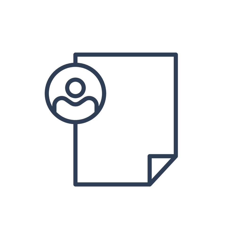 utilisateur icône vecteur à l'intérieur document ou bloc-notes icône isolé sur blanc Contexte